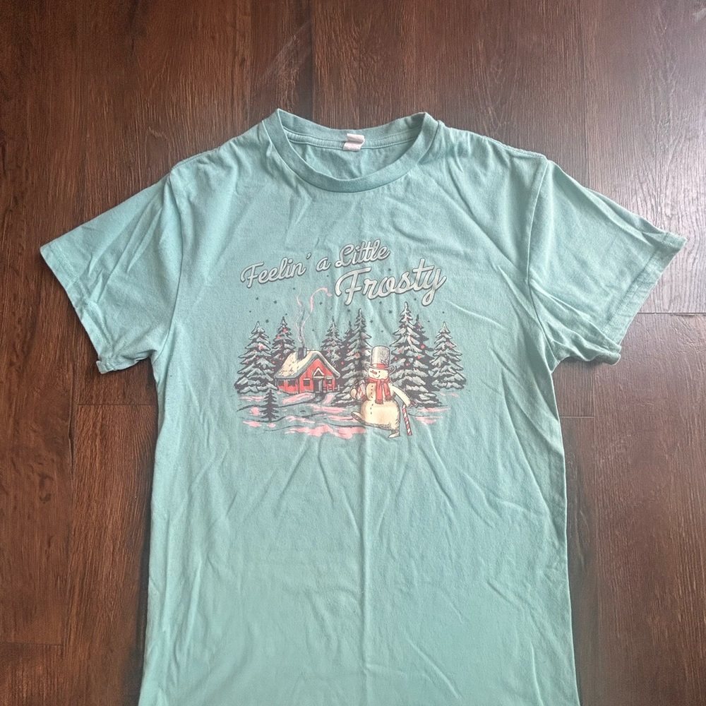 Feelin' a Little Frosty Holiday T-Shirt - Green